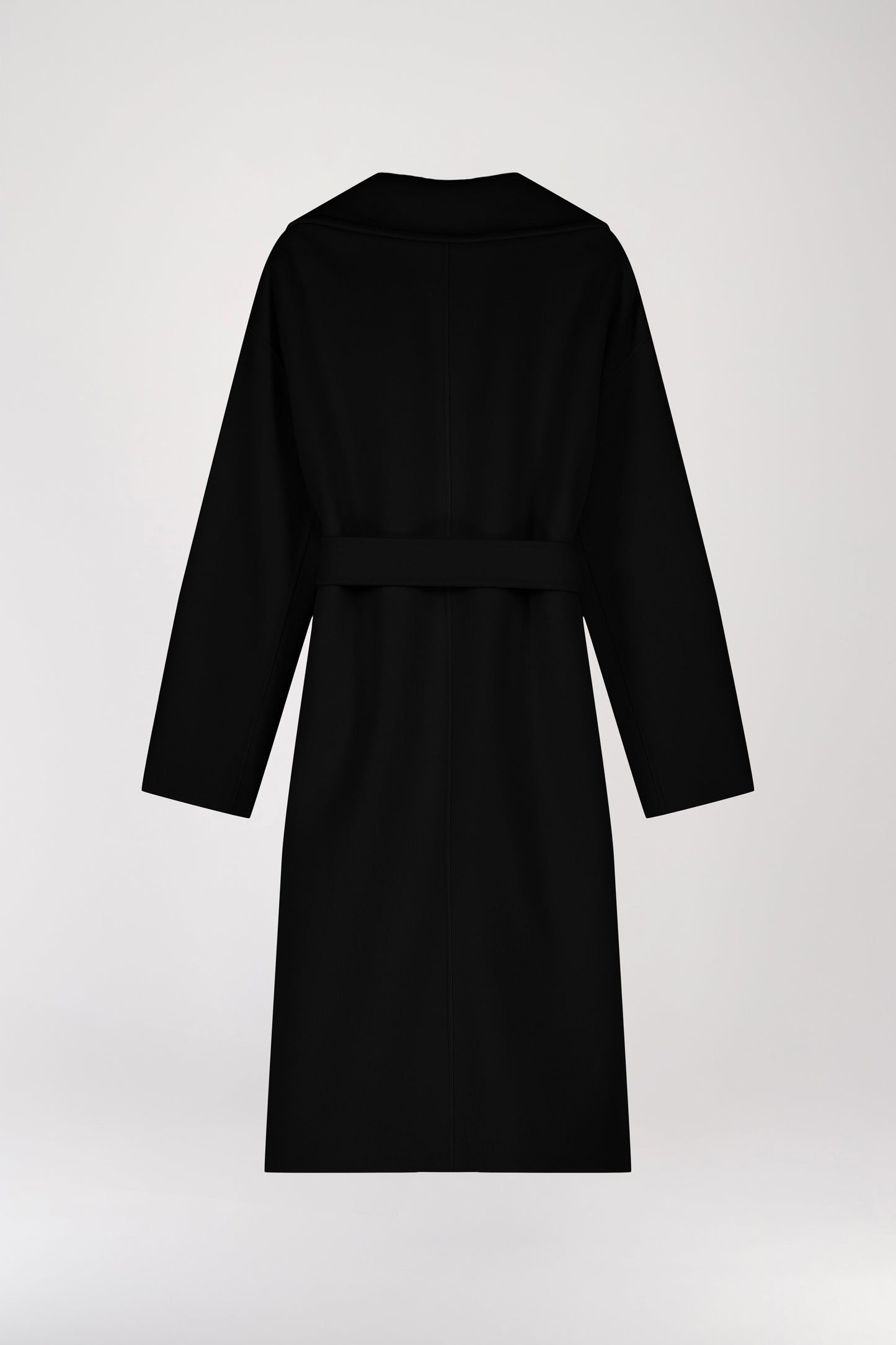 Long black wool cashmere coat