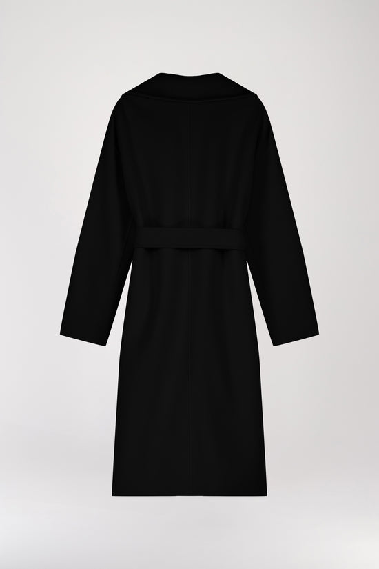 Long black wool cashmere coat