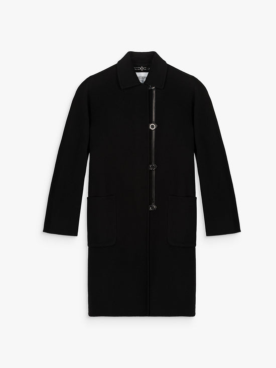 Manteau mi-long laine cachemire noir