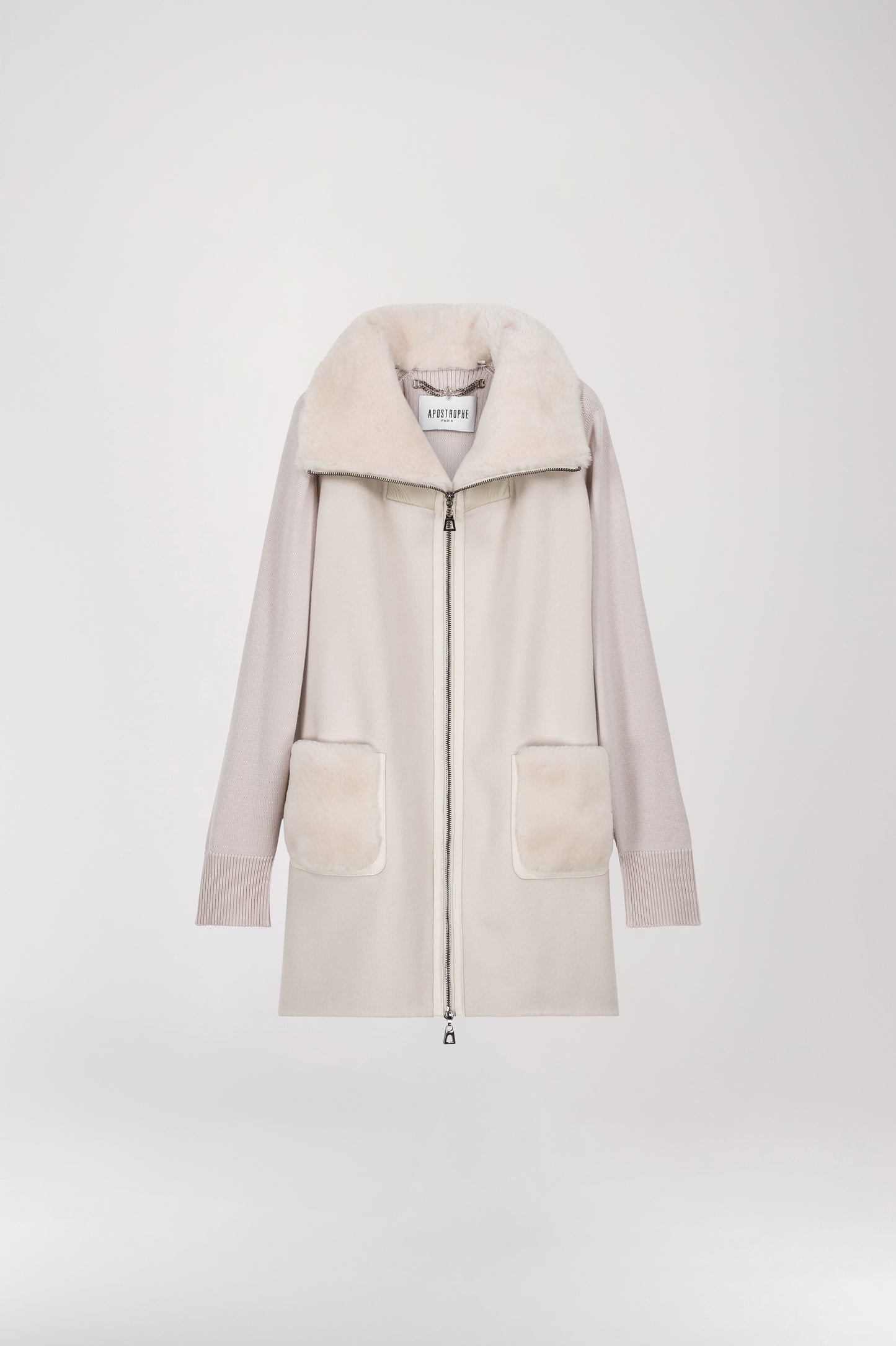 Manteau mi-saison col camionneur beige