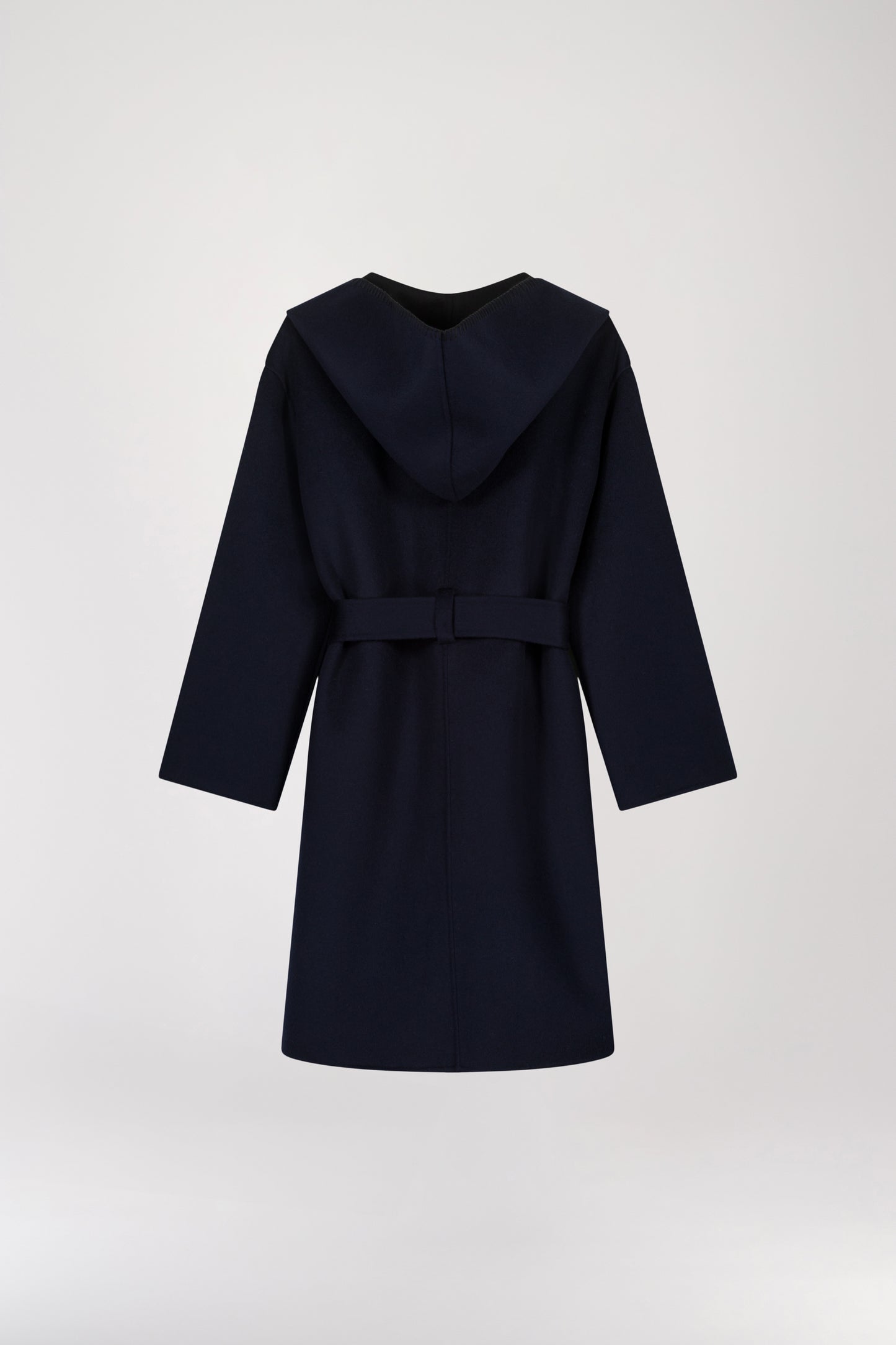 Reversible mid-length black and navy coat