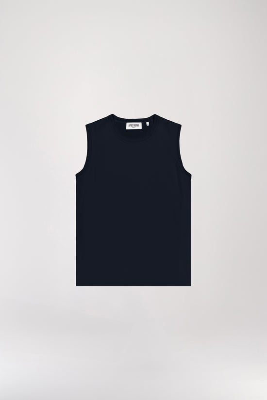 Navy round neck tank top