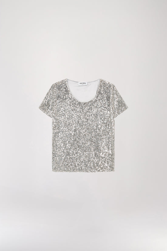 Silver sequin top