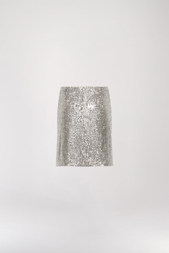 Silver sequin skirt