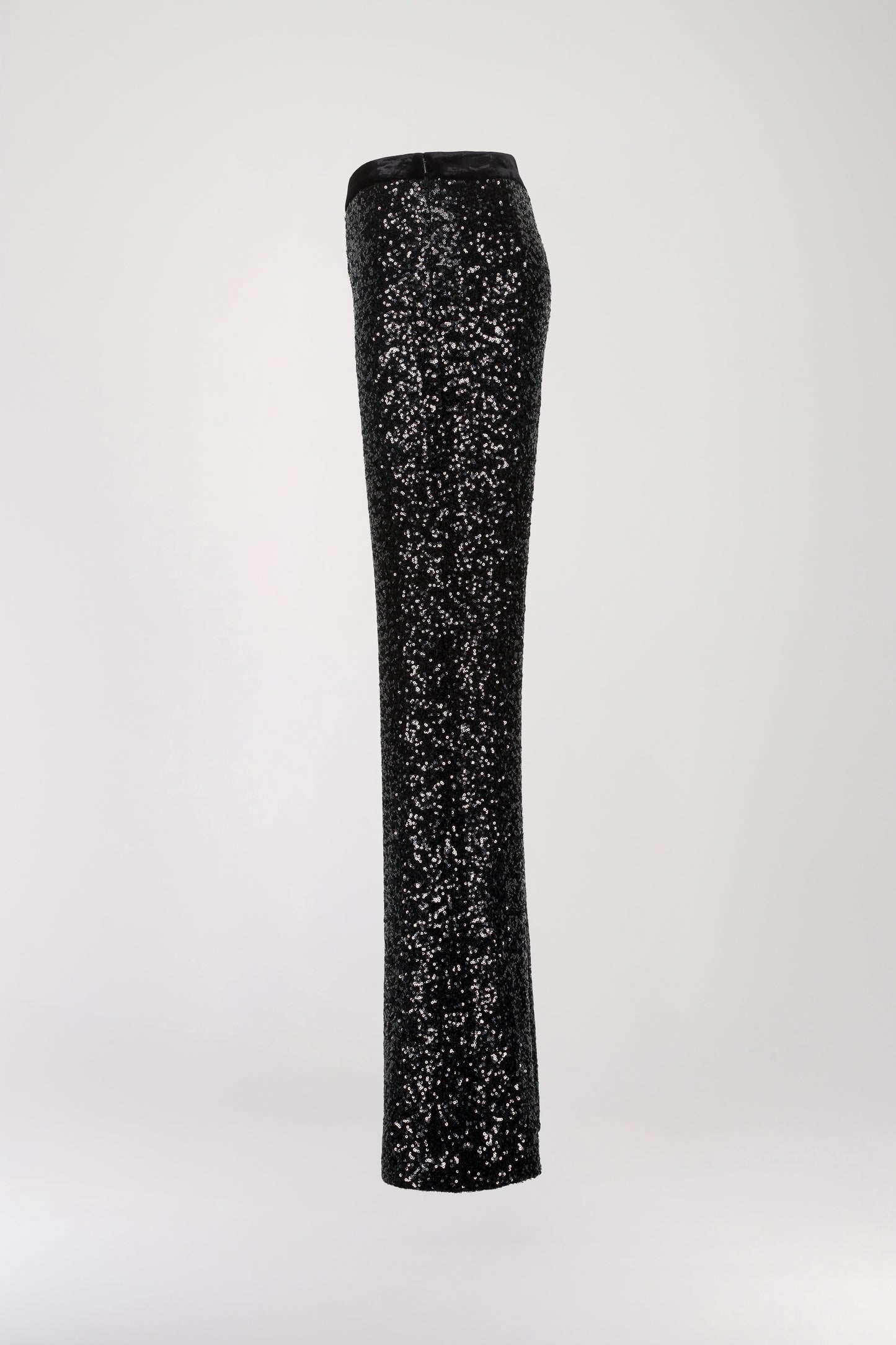 Black sequin flared pants