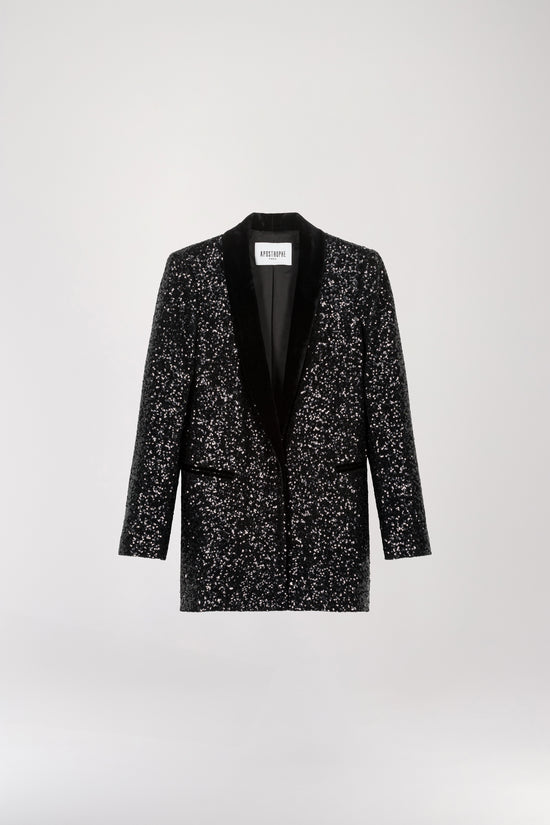 Blazer à sequins noir