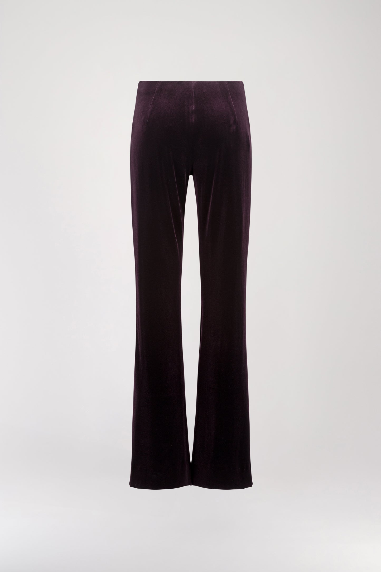 Pantalon évasé en velours grenat