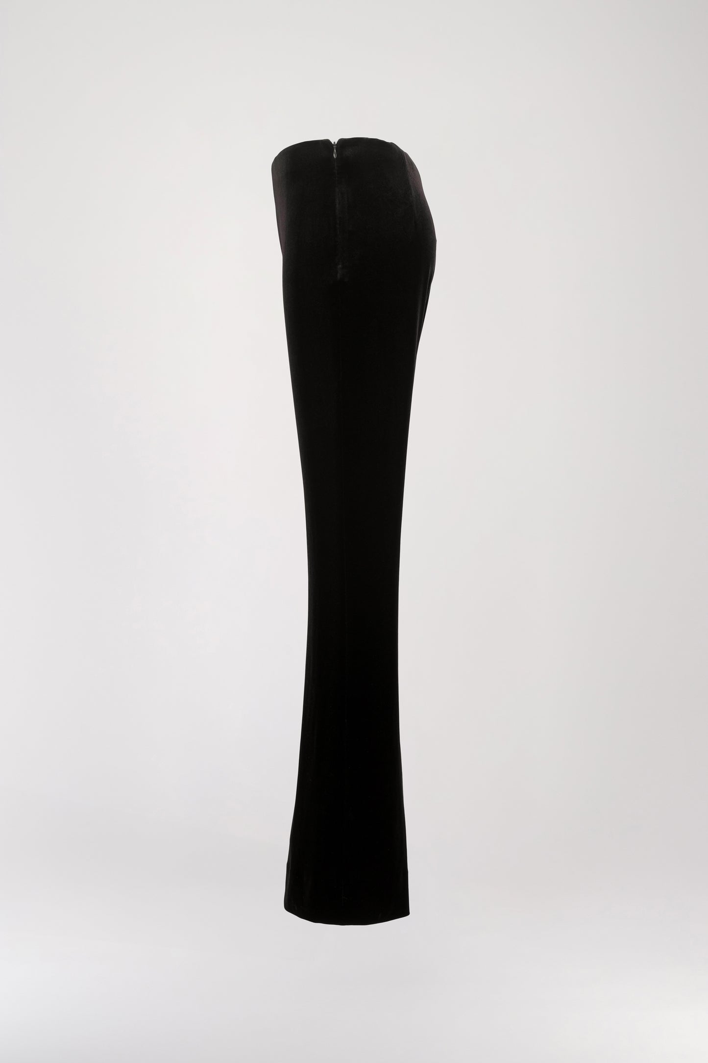 Black velvet flared pants