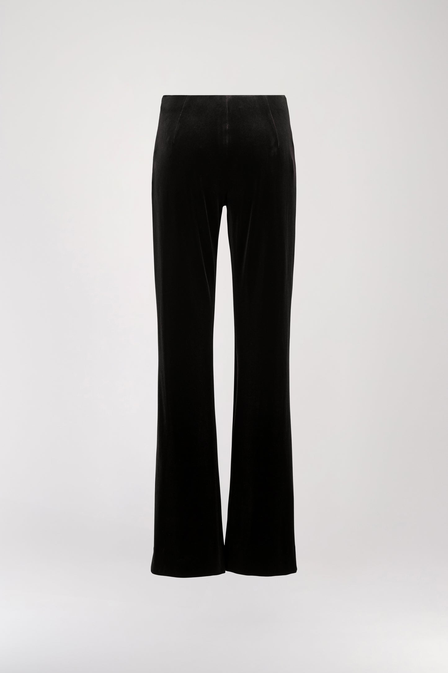 Black velvet flared pants