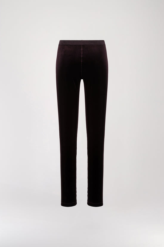 Legging en velours grenat