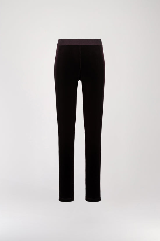 Legging en velours grenat