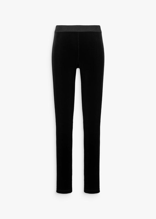 Legging en velours noir avec élastique taille pailleté