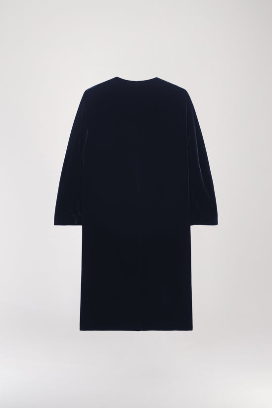 Long navy velvet jacket