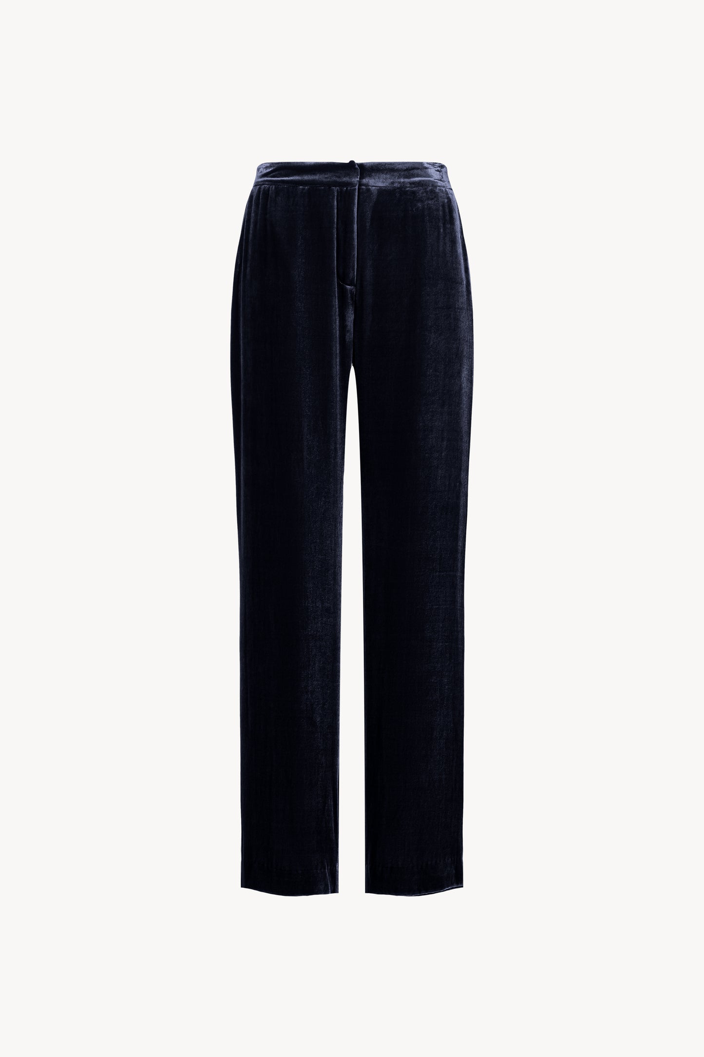 Pantalon droit en velours marine