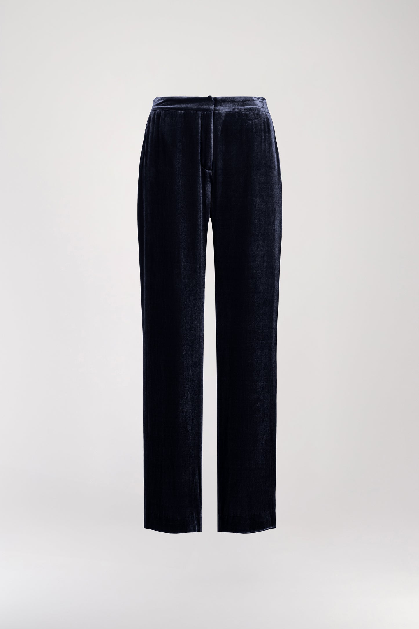 Wide-leg navy velvet pants