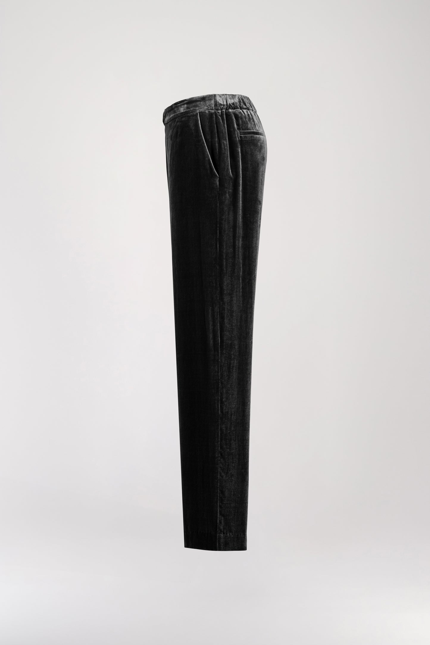 Wide black velvet pants