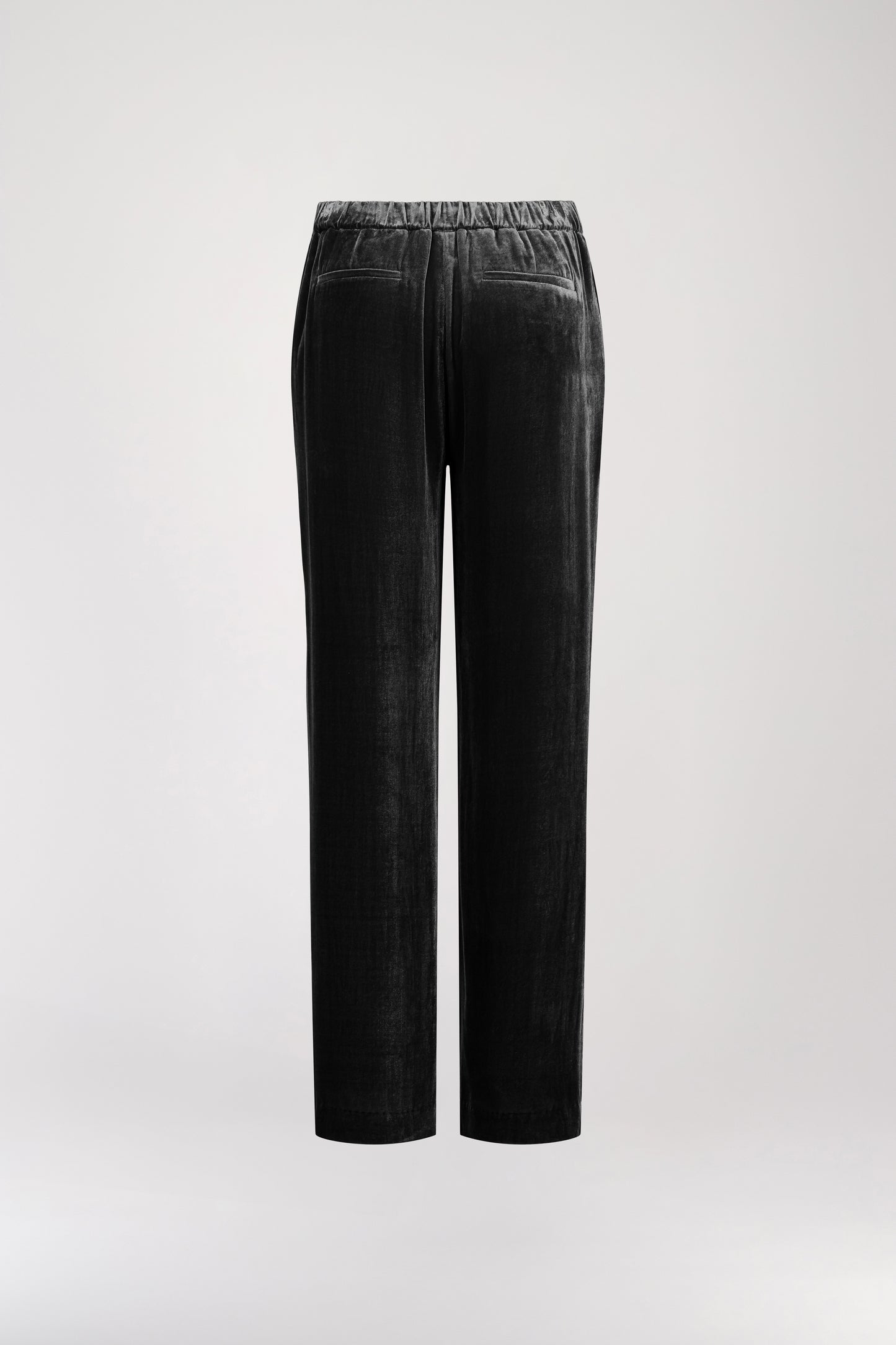 Wide black velvet pants