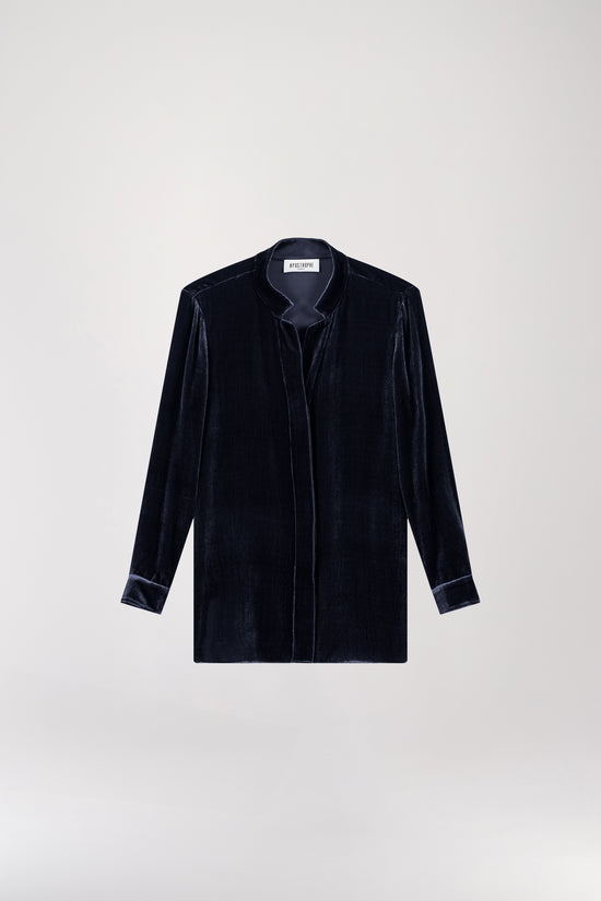 Navy velvet shirt