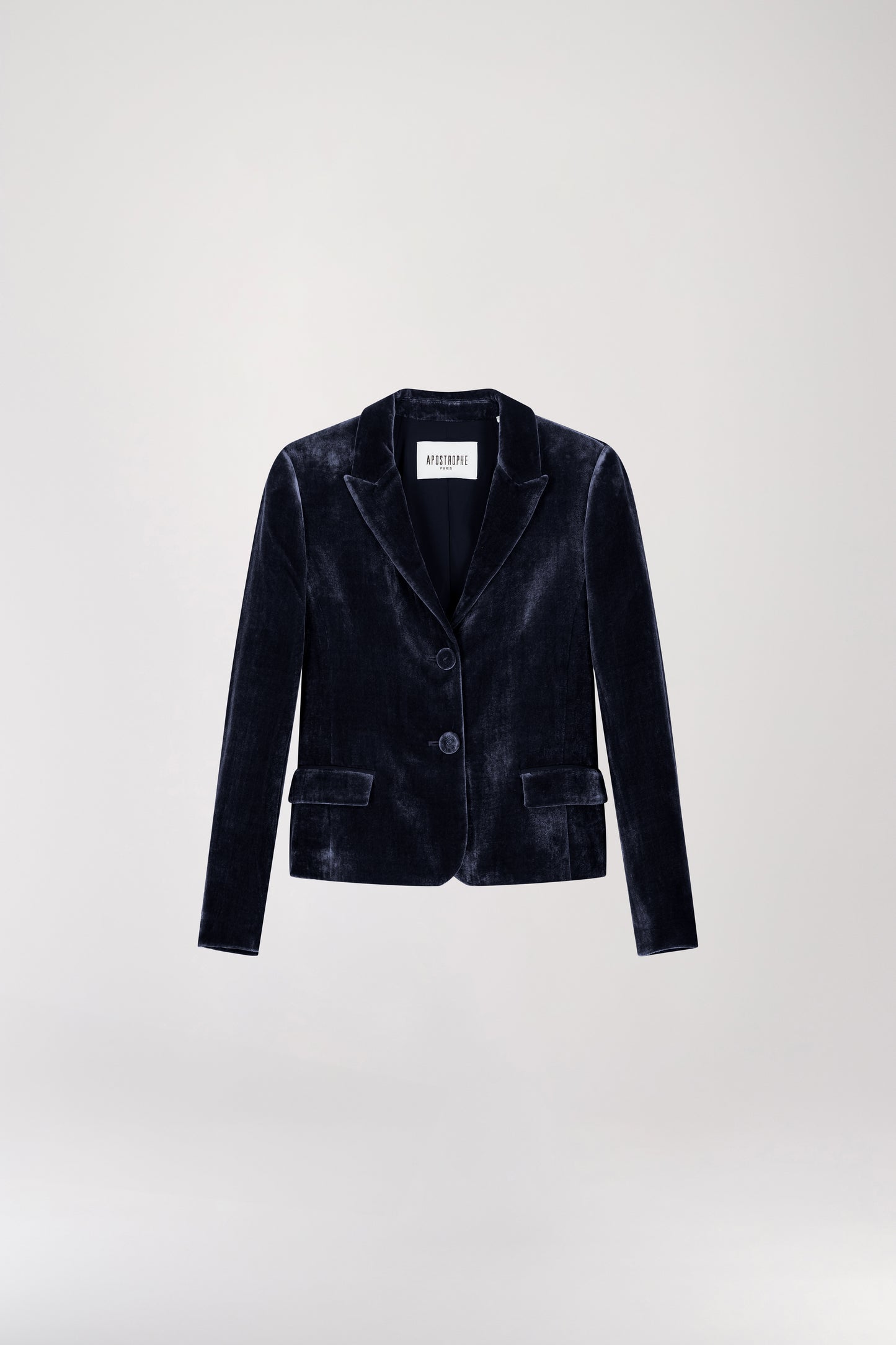 Short navy velvet jacket