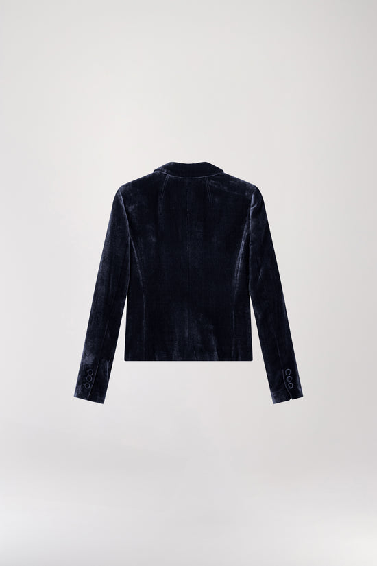 Short navy velvet jacket