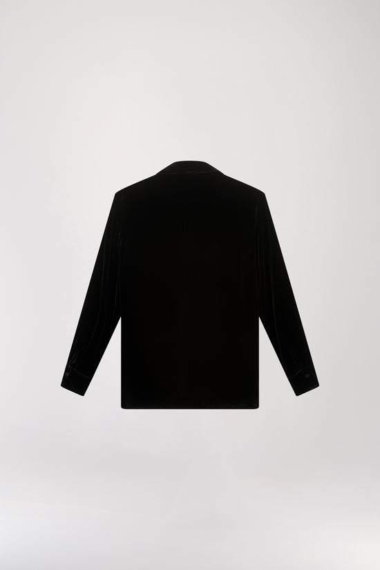 Black bi-material shirt