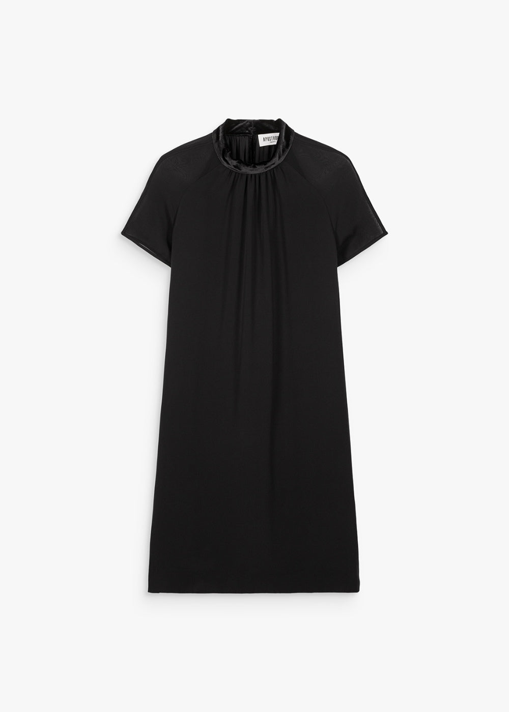 robe bi-matière coupe droite emmanchure américaine velours noir