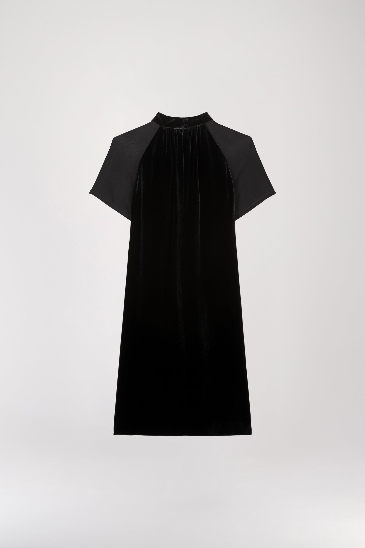 Robe courte bi-matière noir