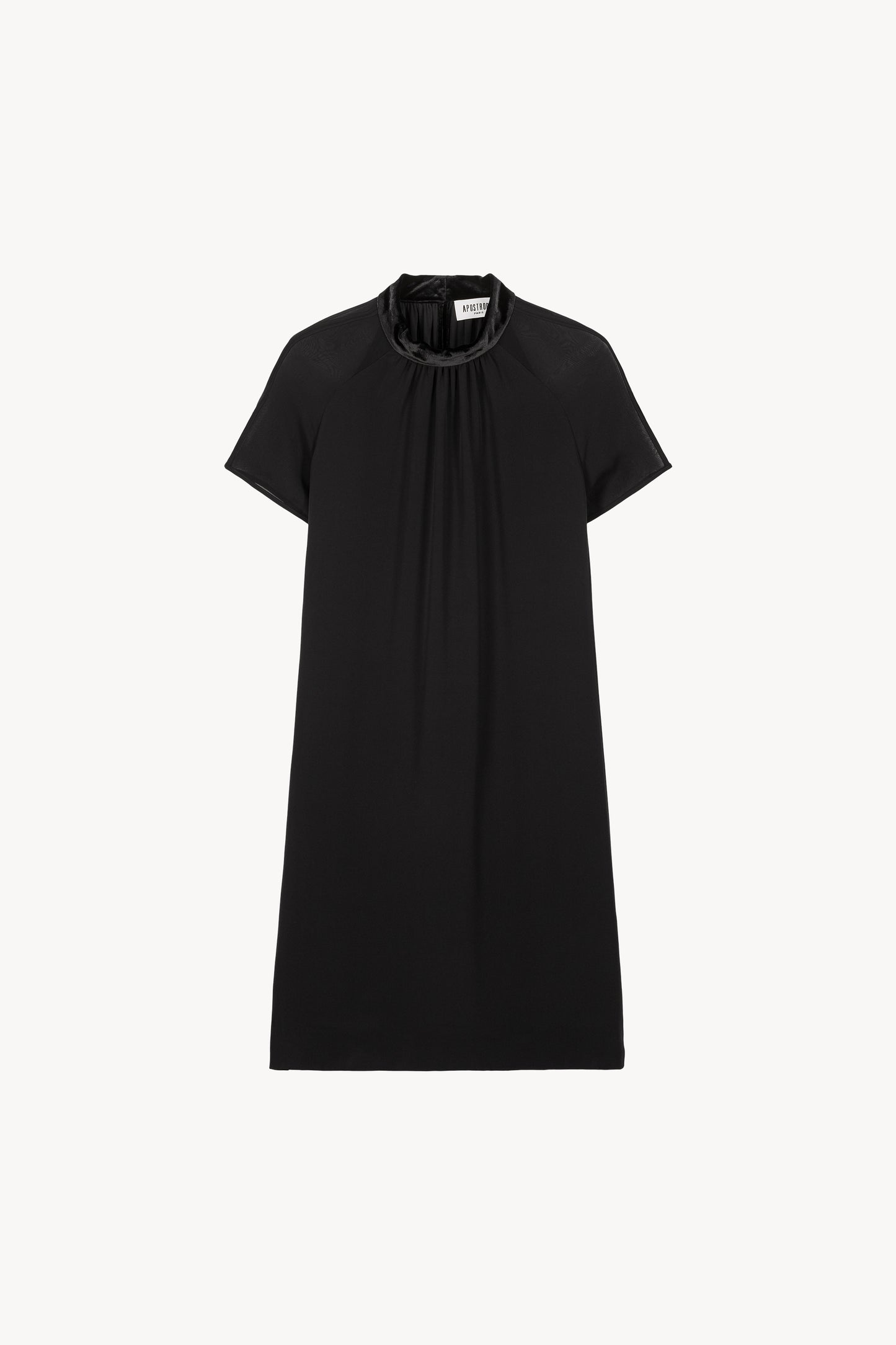 Robe courte bi-matière noir