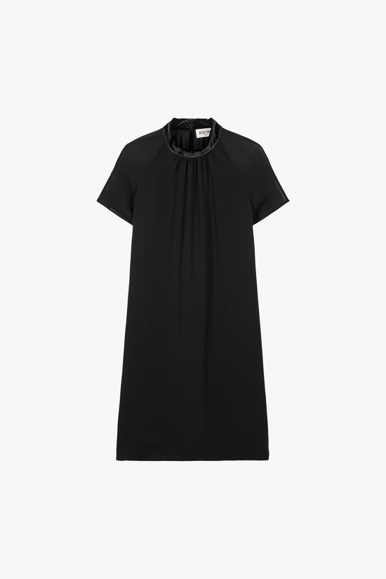 Robe courte bi-matière noir