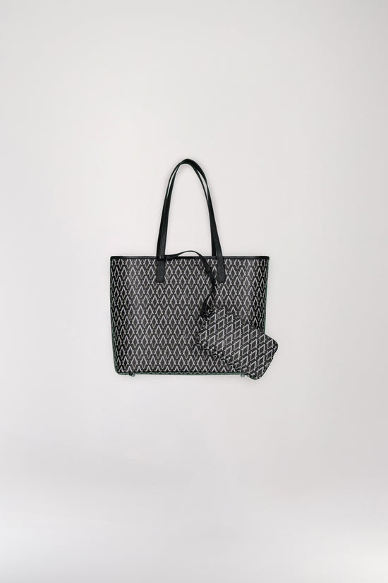 Black monogram tote bag