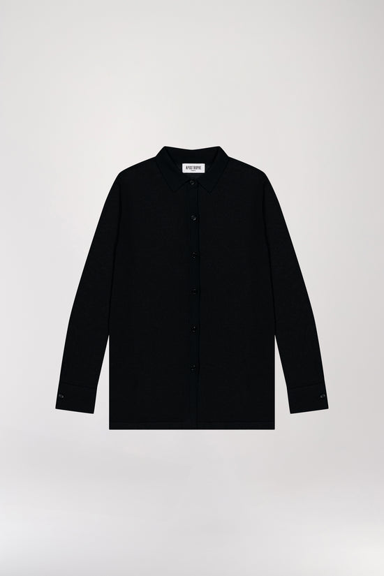 Black wool shirt