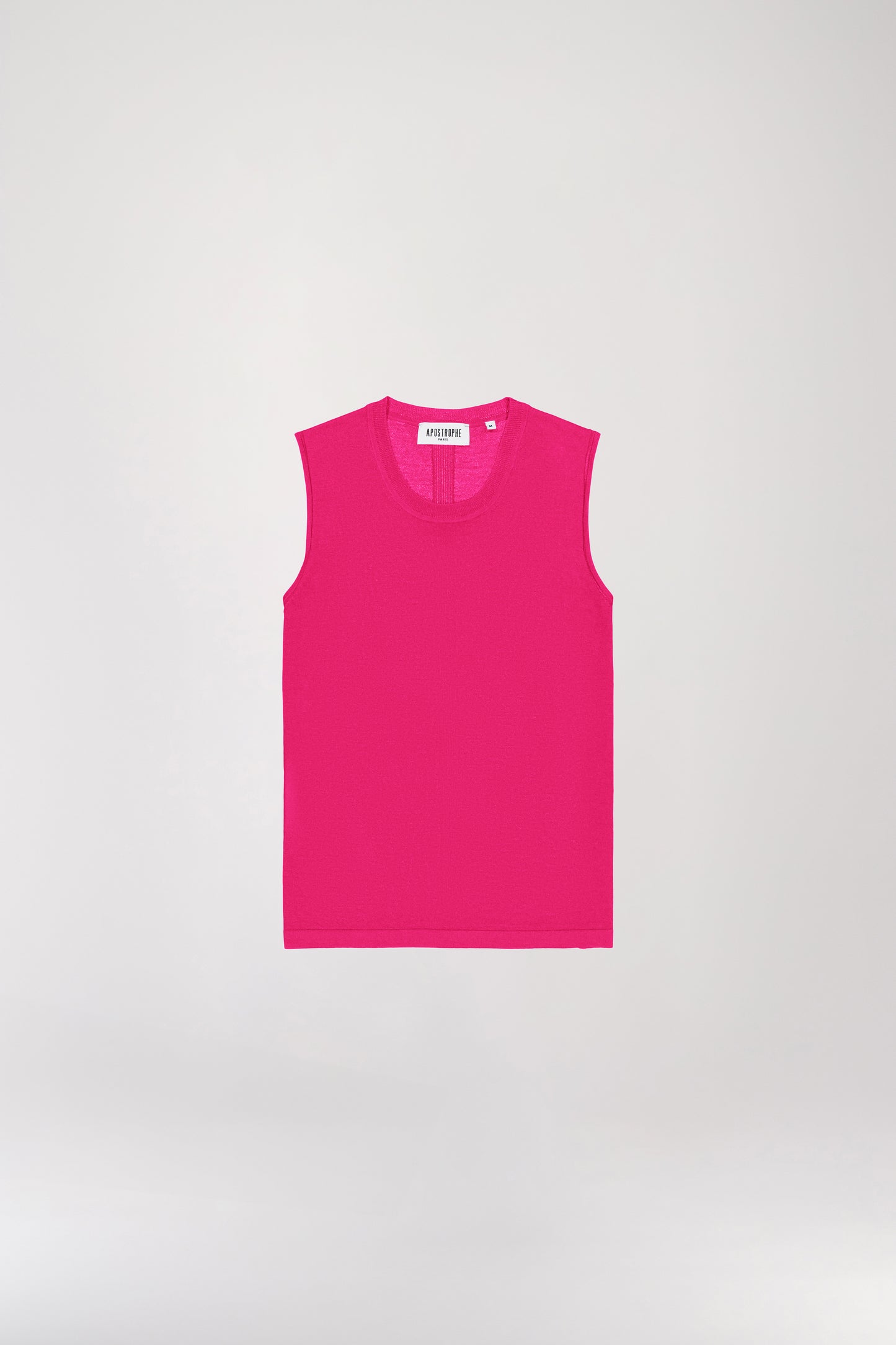 Raspberry merino wool tank top