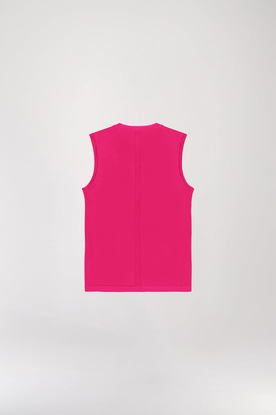 Raspberry merino wool tank top