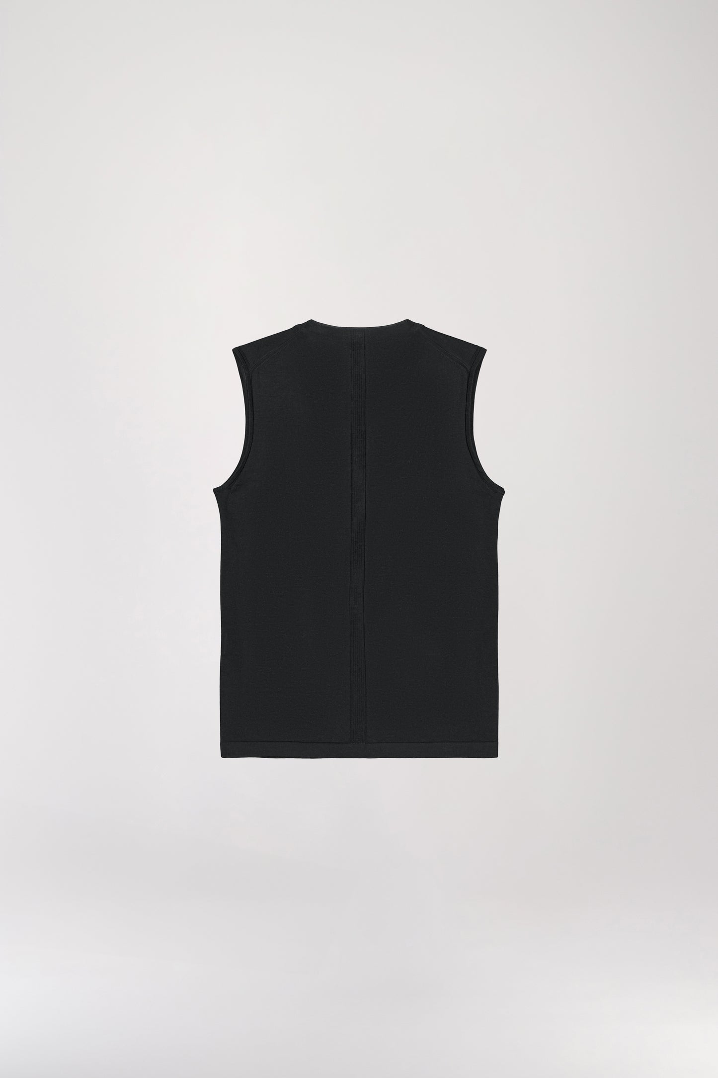 Black merino wool tank top