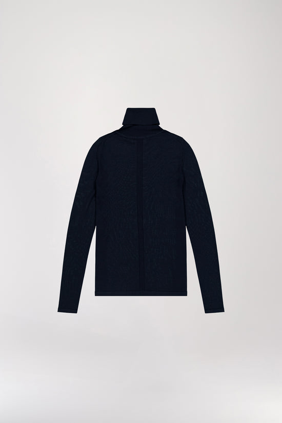 Navy turtleneck