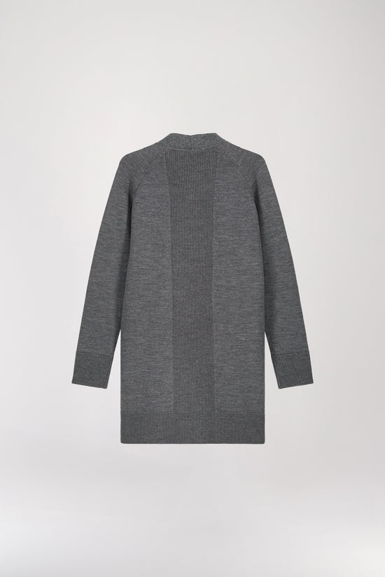 Grey two-material coat