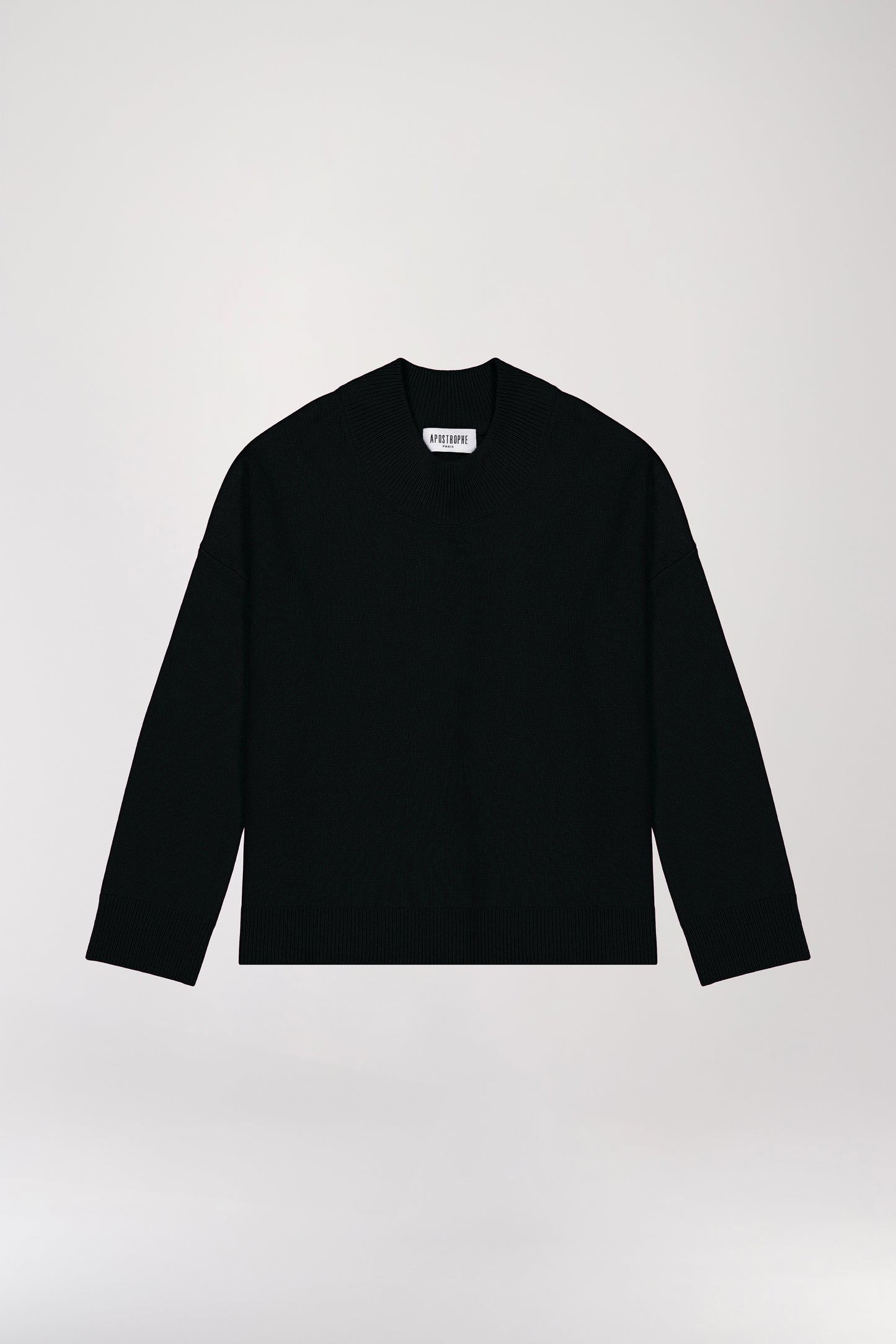 Black cashmere funnel neck sweater