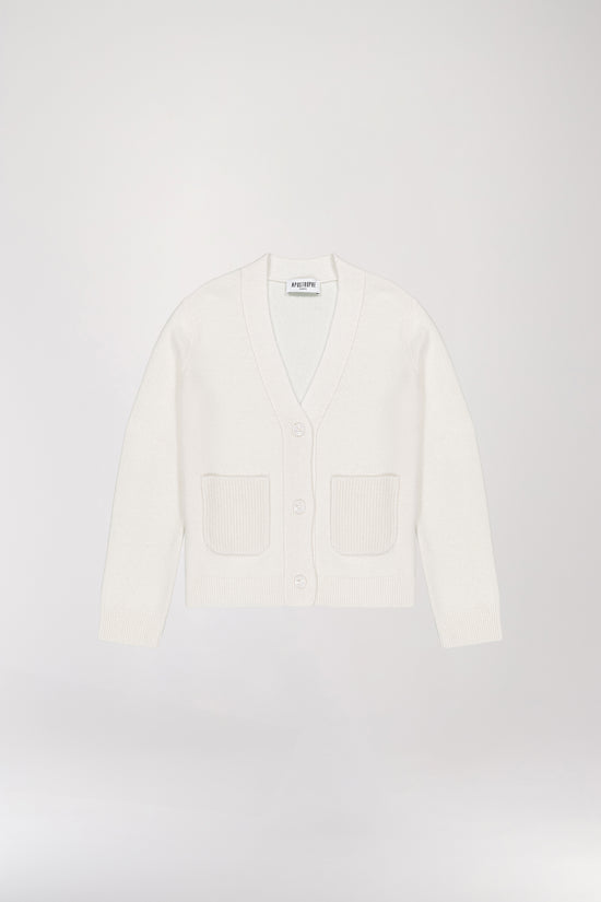 Cardigan en cachemire blanc cassé