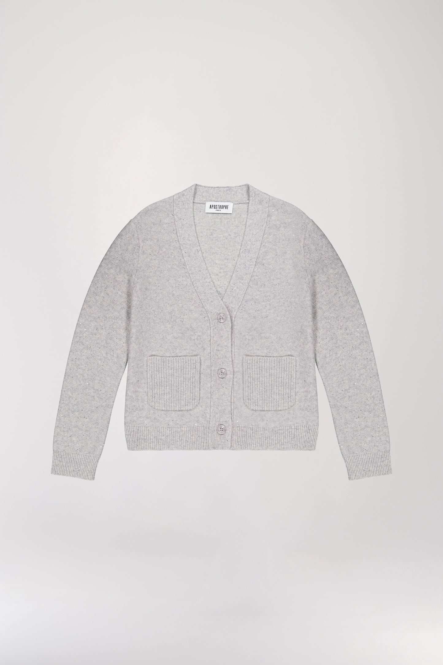 Cardigan en cachemire gris pâle