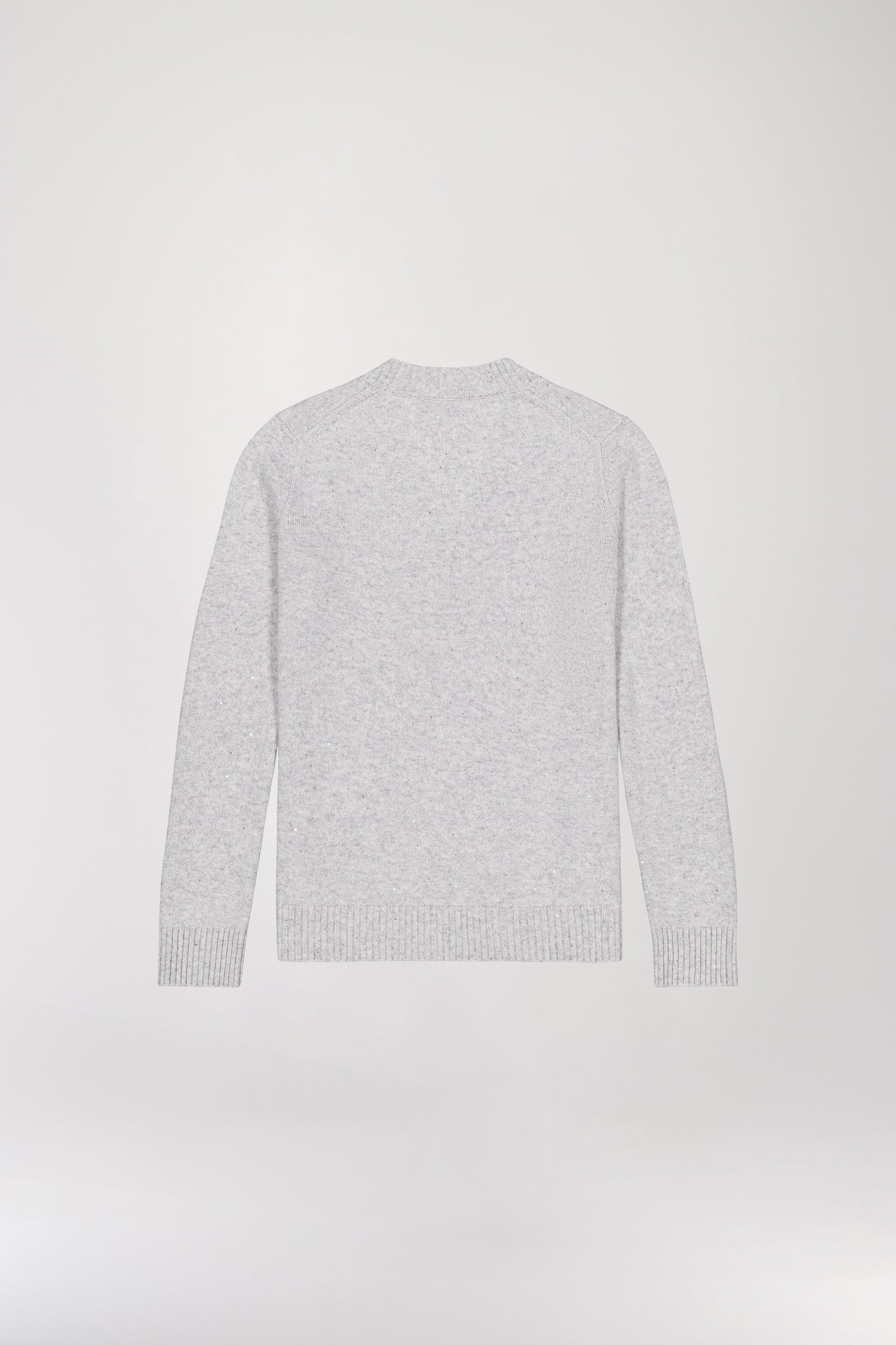 Pull col V pailleté gris pâle