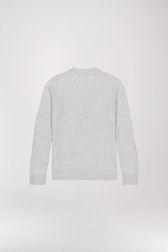 Pull col V pailleté gris pâle