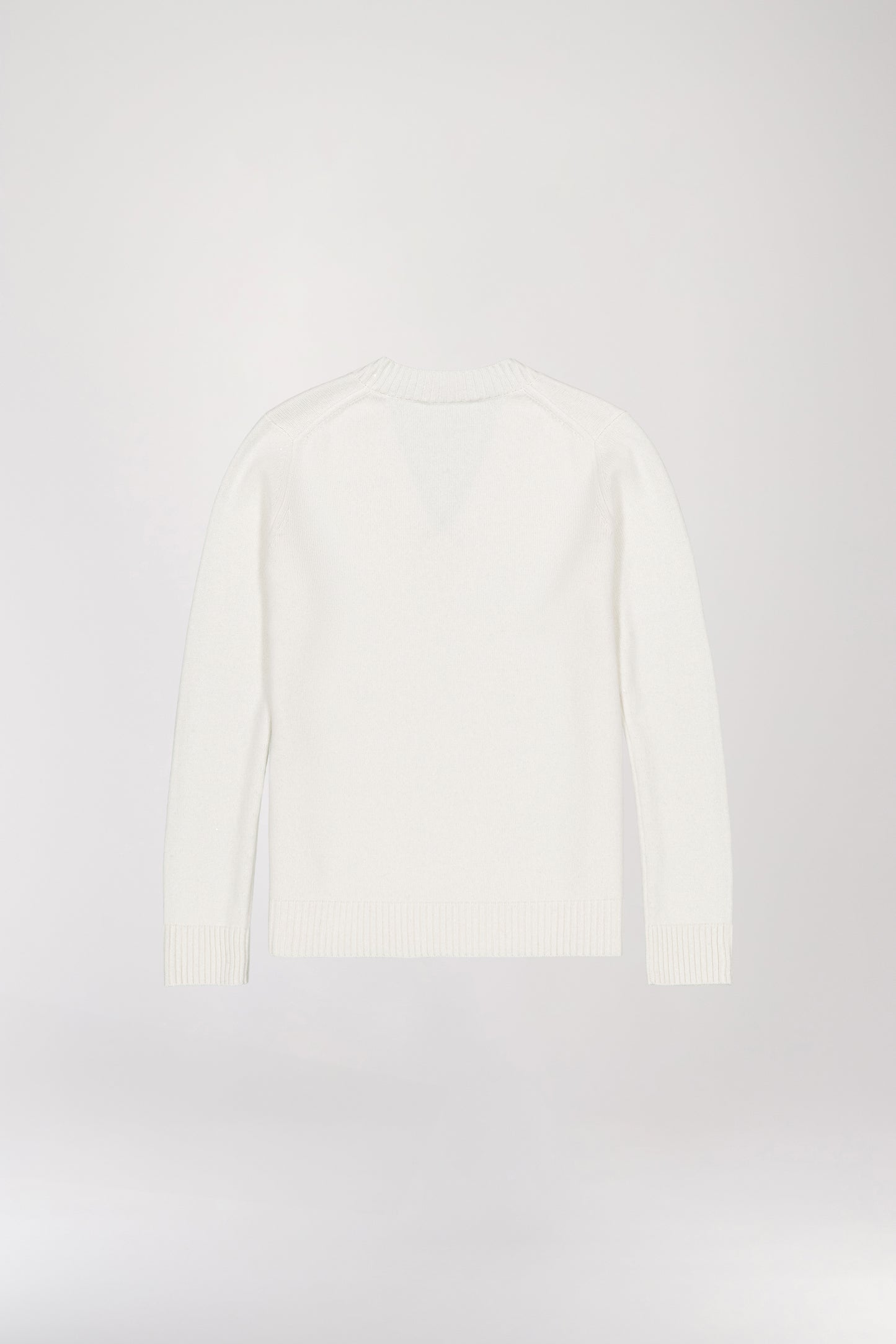 Pull col V pailleté blanc cassé