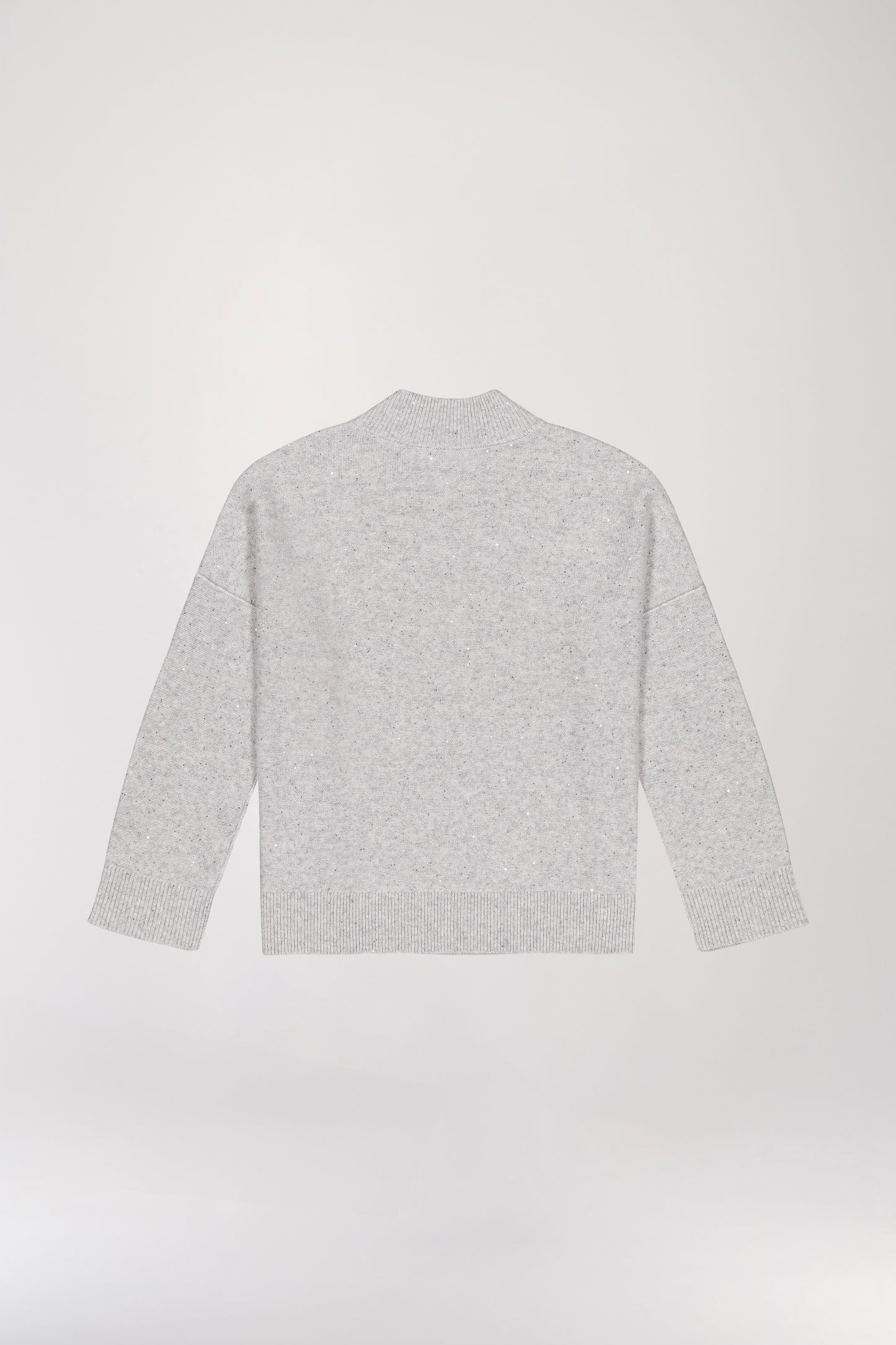 Pale gray visible stitching sweater