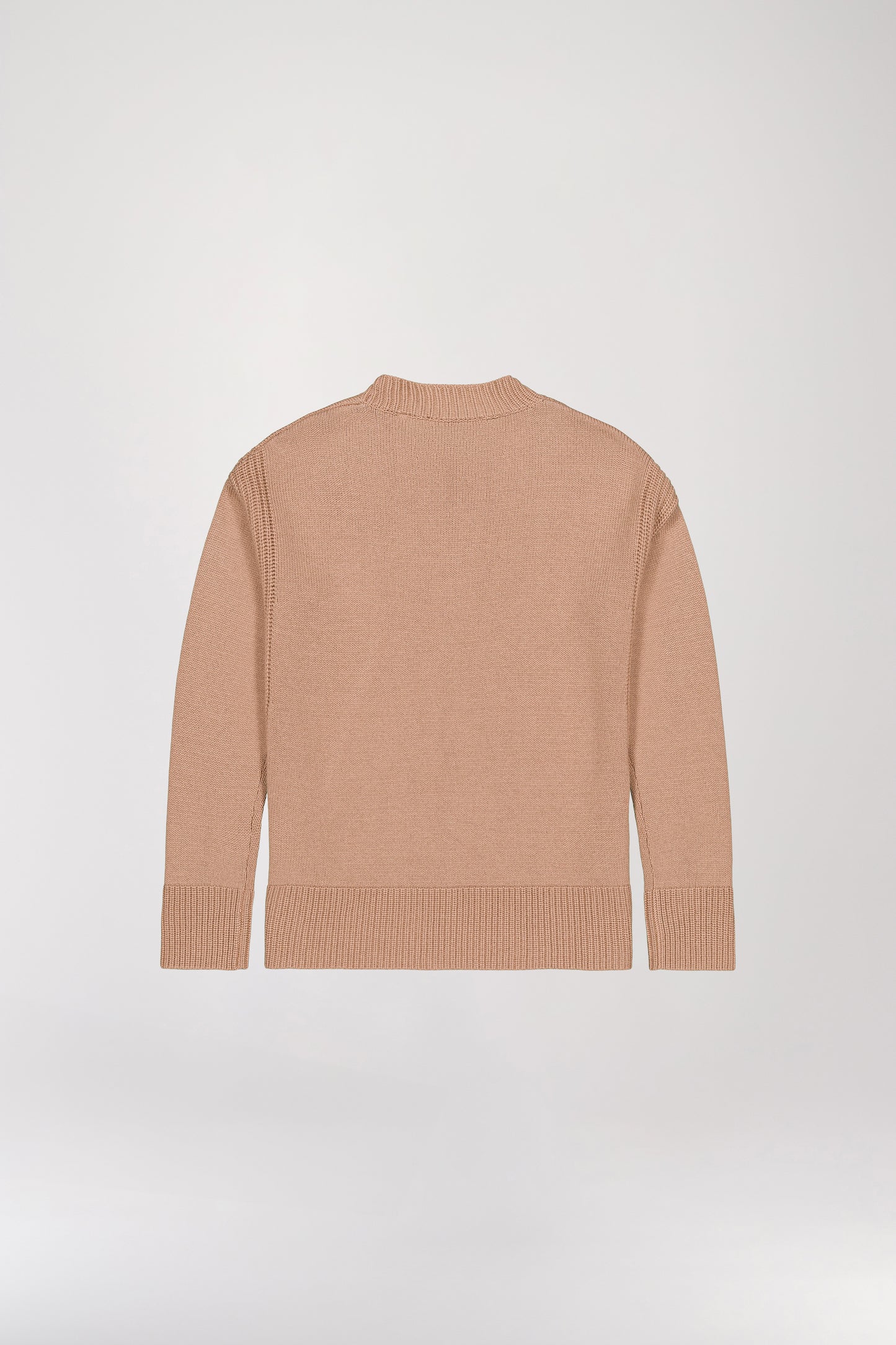 Pull col rond tressé camel