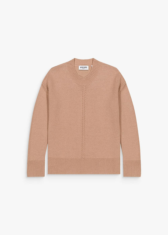 Pull col rond camel