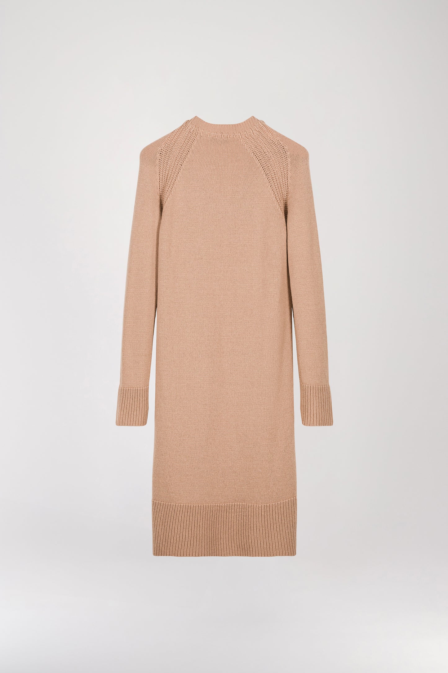 Robe pull en maille camel