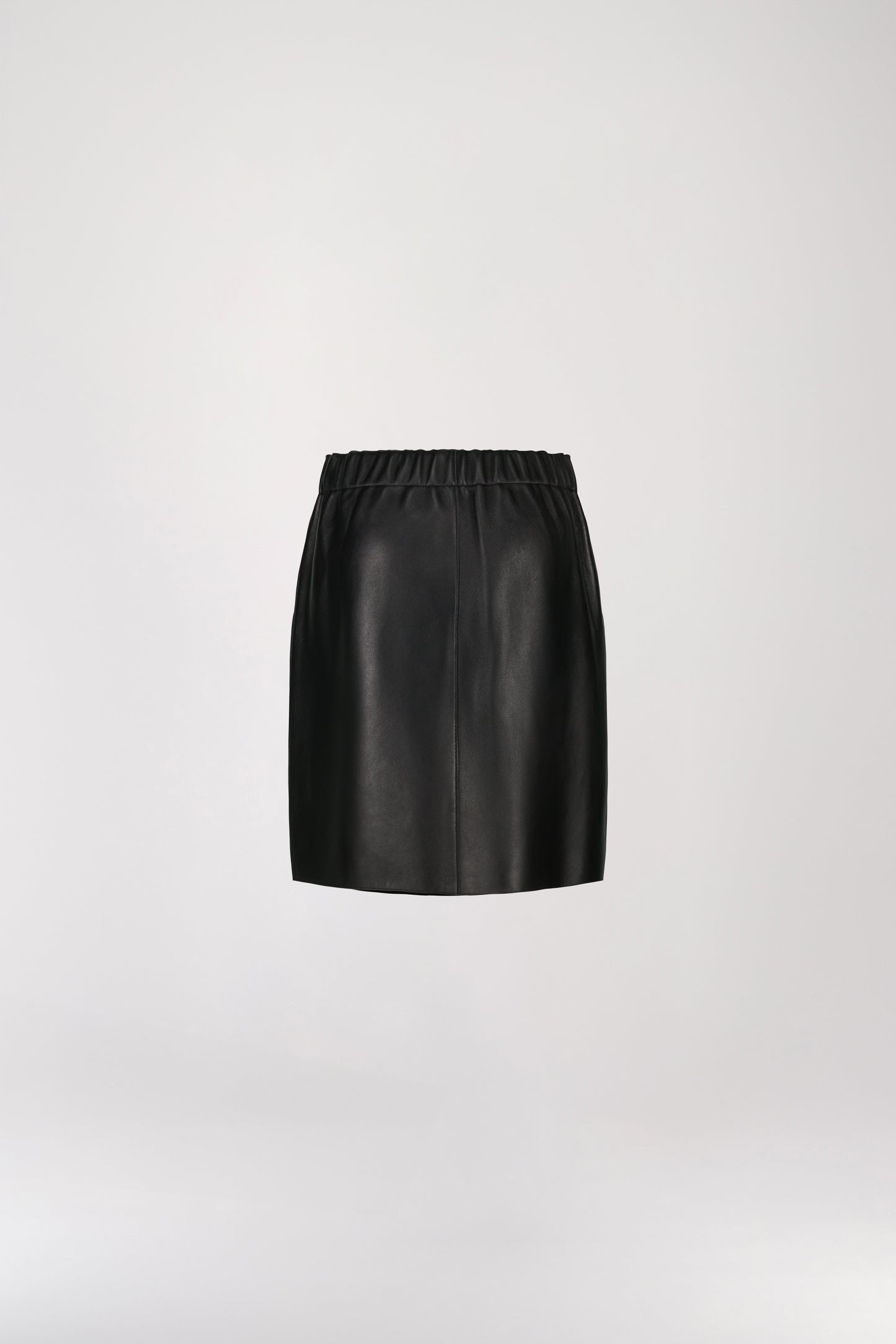 Black leather trapeze skirt