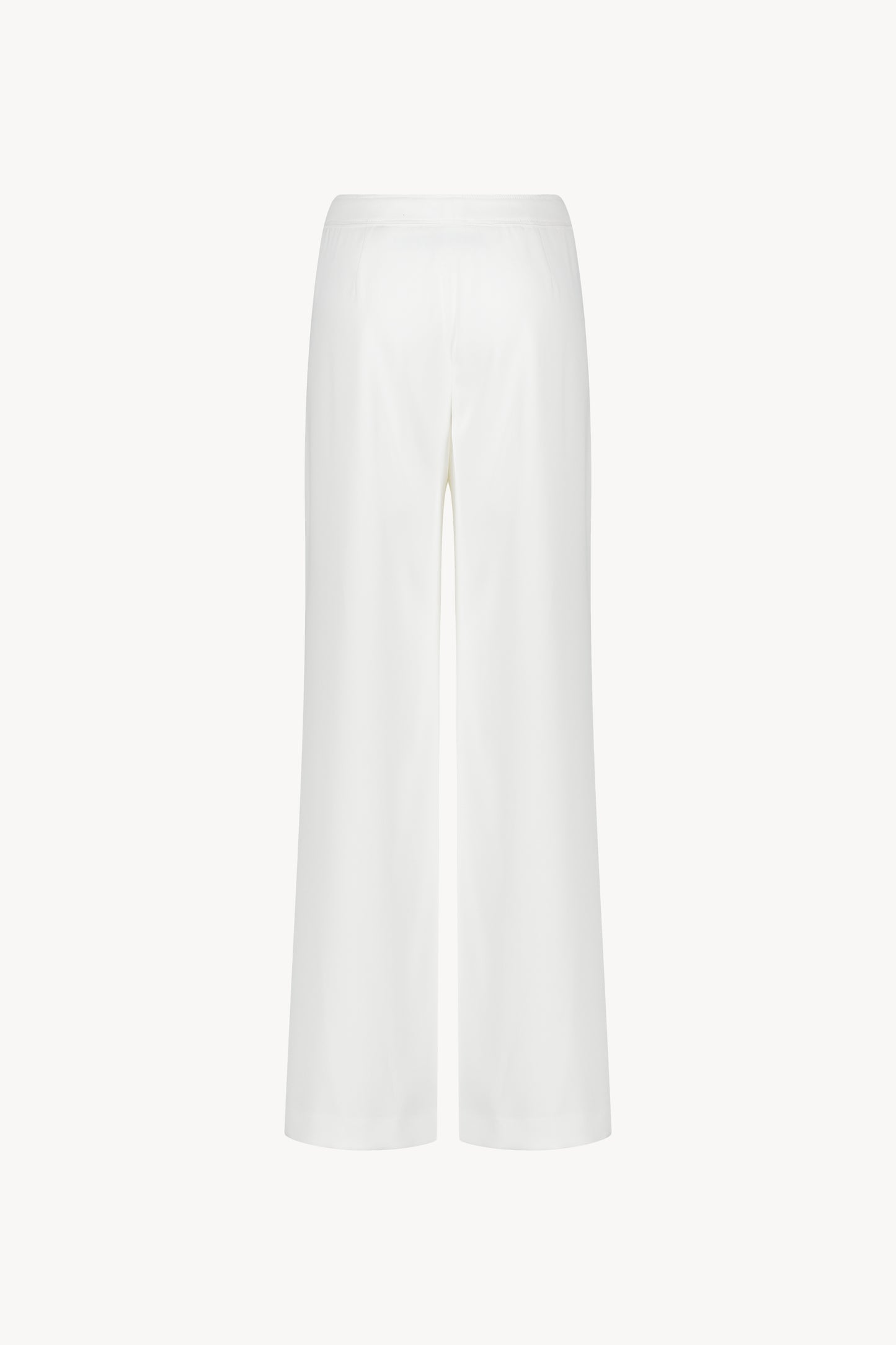 Pantalon taille haute à la coupe évasée, conçu dans un tissu fluide