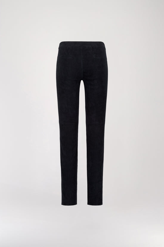 Navy suede pants