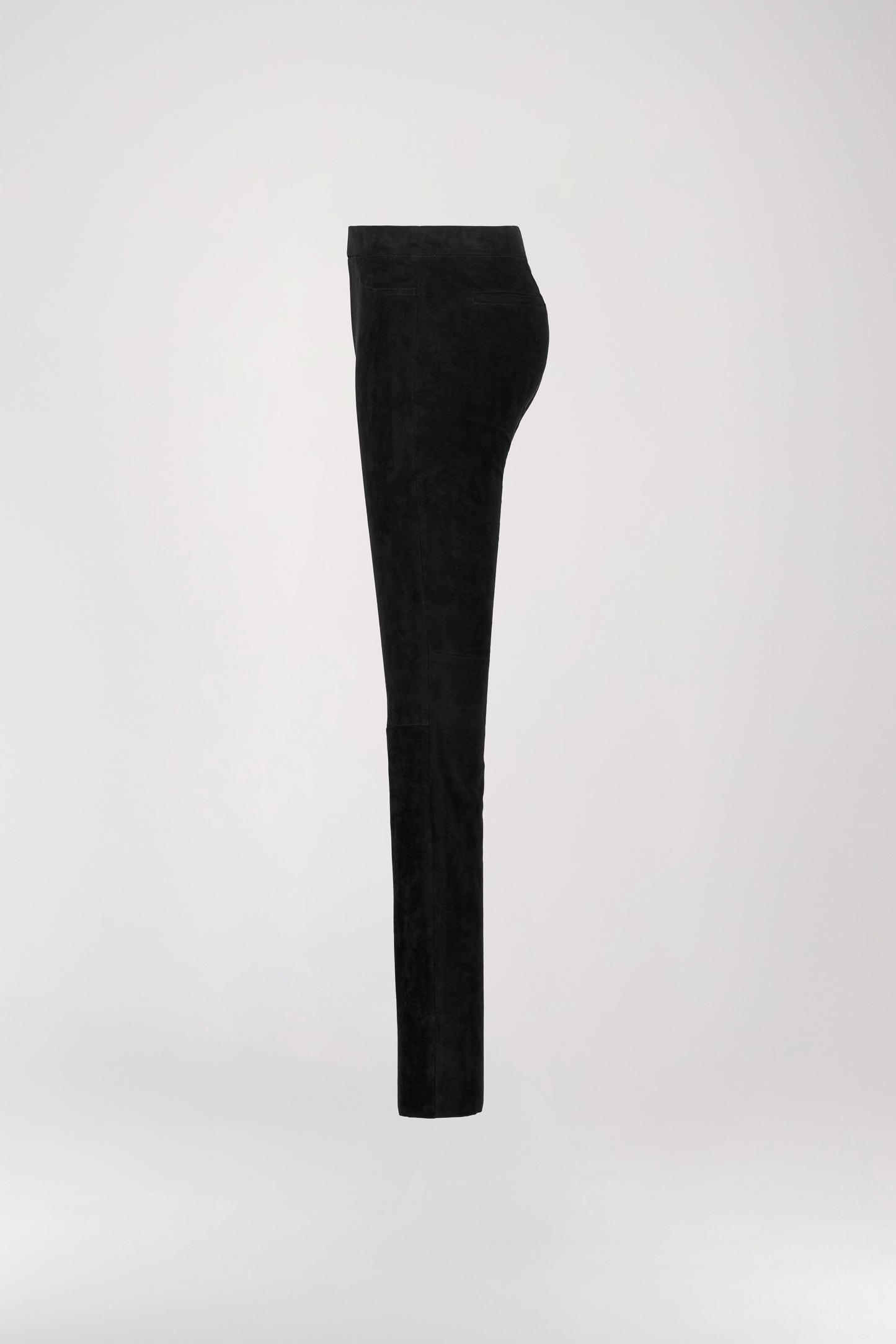 Black suede pants